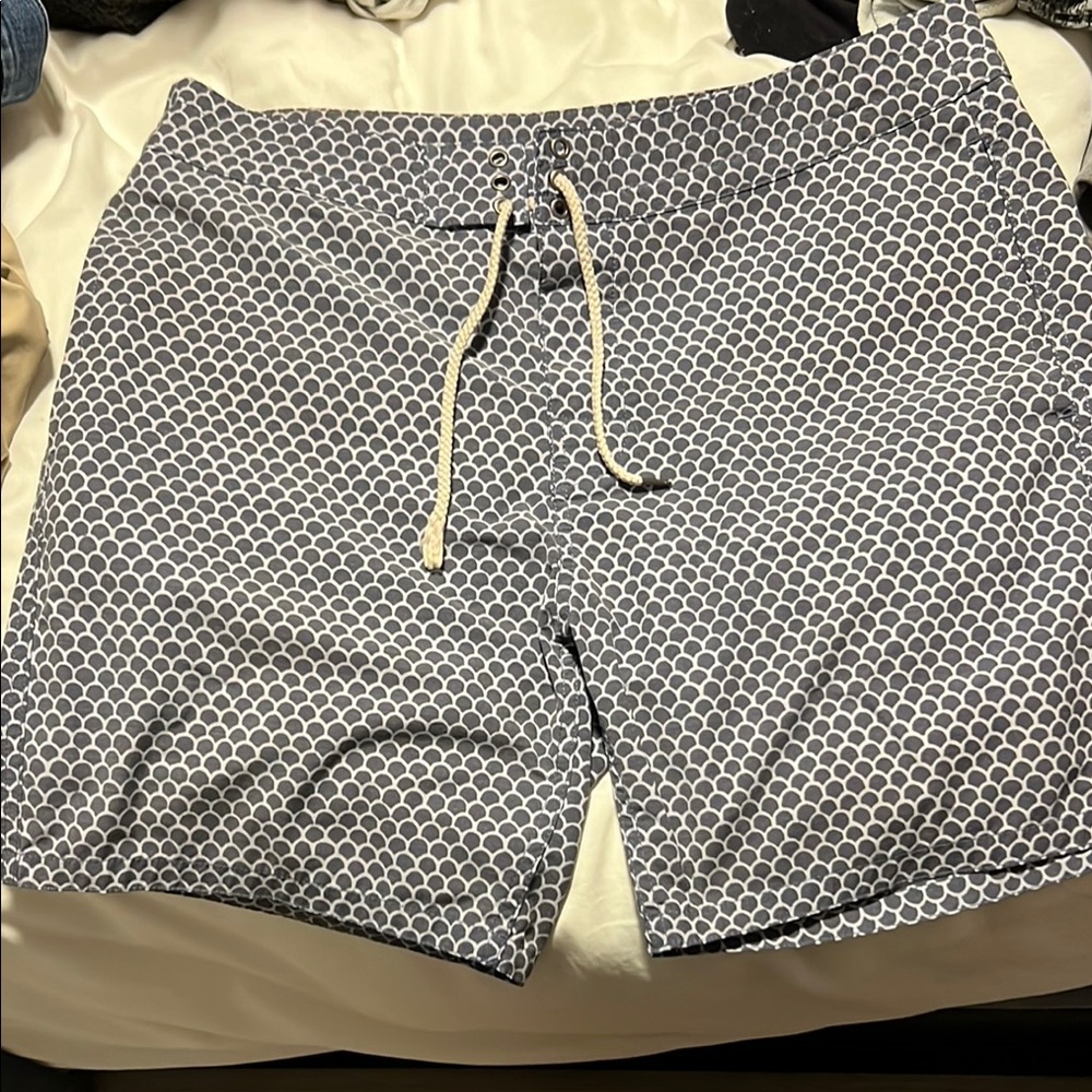 Gray Patterned Men's Swim Shorts